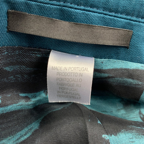 PS by PAUL SMITH Size 36 Teal Cotton Linen Notch Lapel Sport Coat