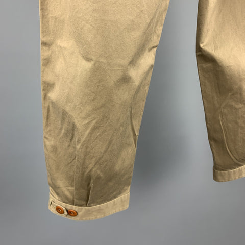 PAUL SMITH Size 32 Olive Cotton Zip Fly Belted Casual Pants