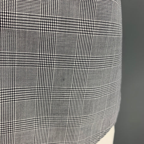 RALPH LAUREN Talla L Camisa de manga larga con puño francés de algodón a cuadros gris