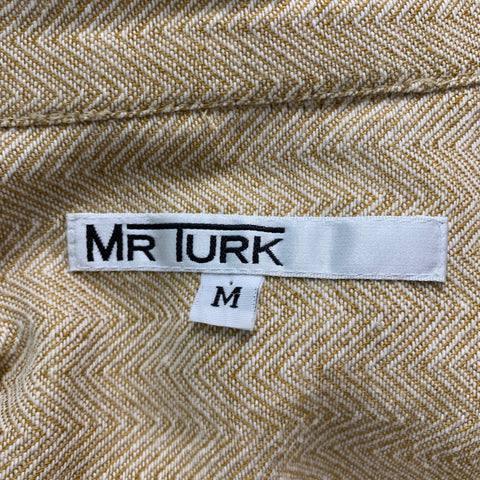 MR. TURK Size M Beige Cream Herringbone Cotton  Linen Jumpsuits