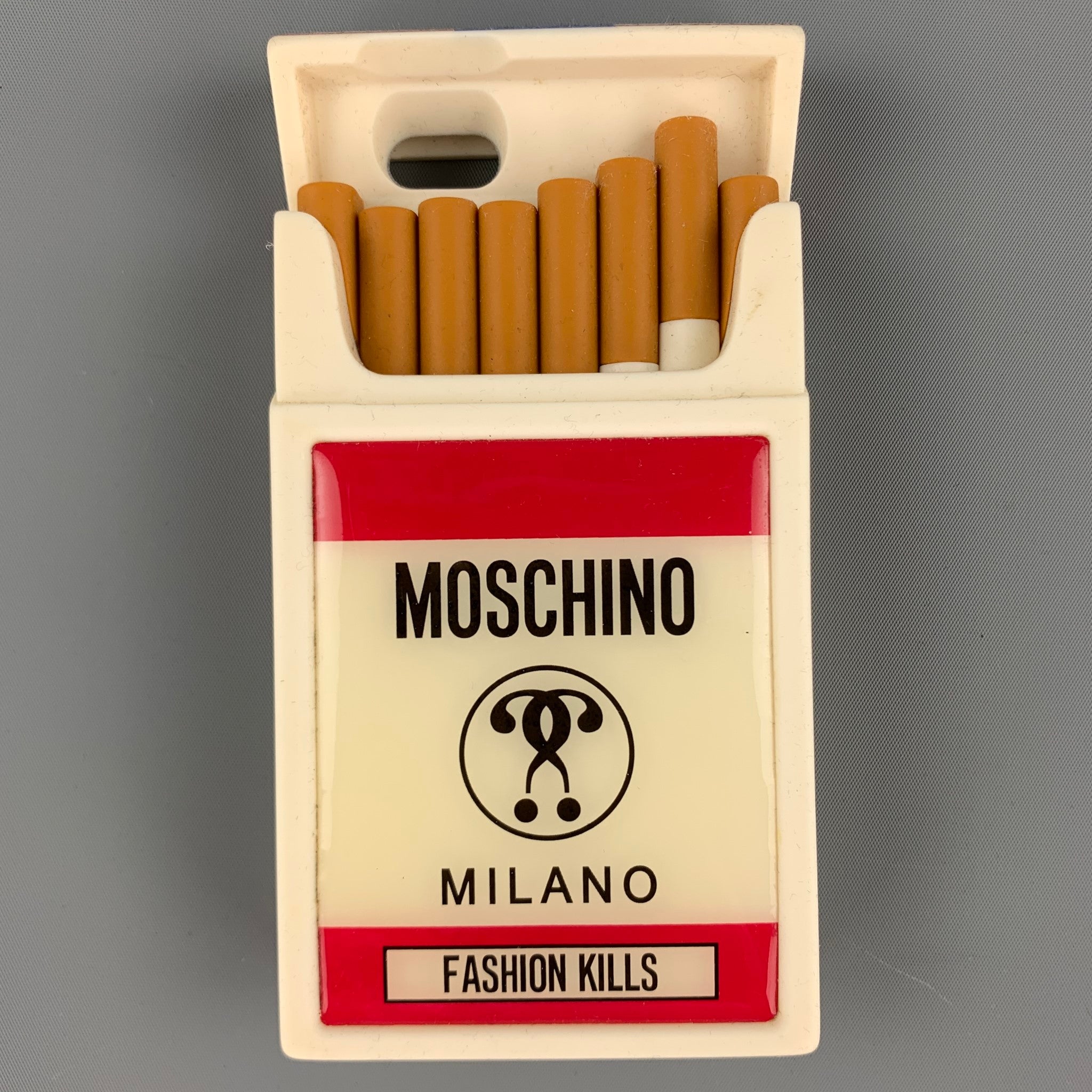 MOSCHINO White Pink Rubber Cigarette iPhone Case Sui Generis