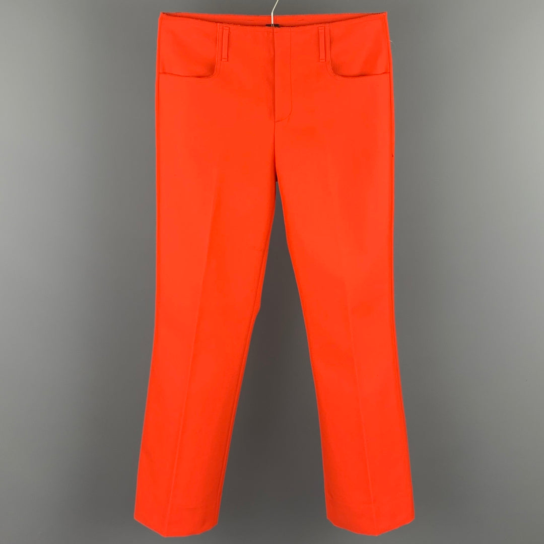 ACNE STUDIOS Size 32 Orange Cotton / Polyester Raw Edge Casual Pants