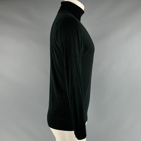 JOHN SMEDLEY Taille S Pull à col roulé en coton noir