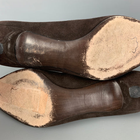 STUART WEITZMAN Talla 9.5 Zapatos de tacón de gatito de ante marrón