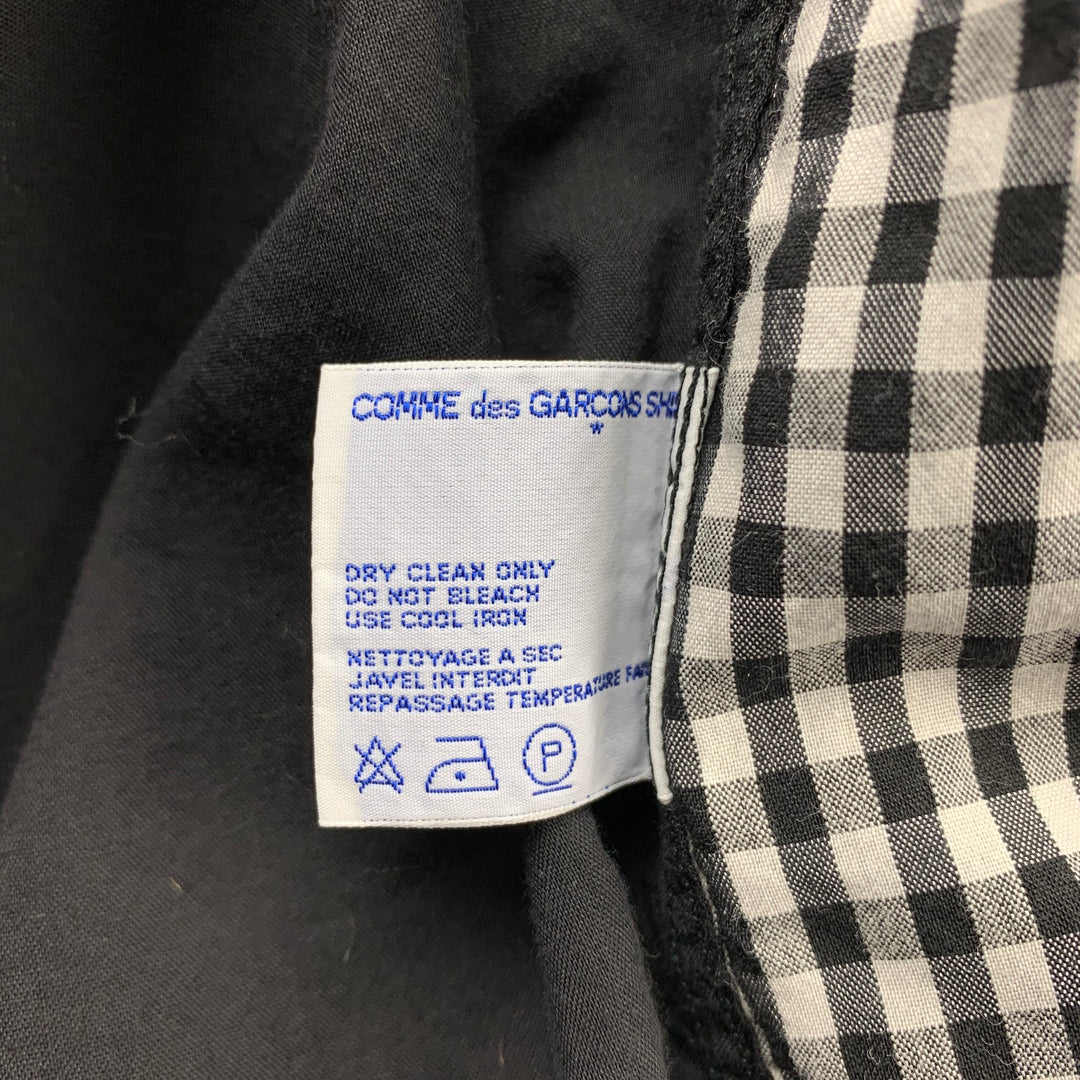 COMME des GARCONS Taille M Chemise à manches longues boutonnée en tissus mélangés noir et blanc