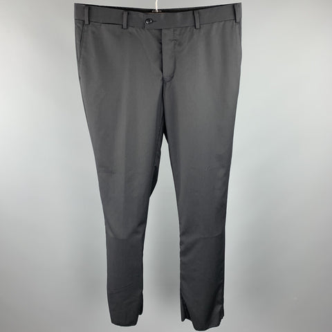 DKNY Size 36 Black Wool Zip Fly Dress Pants