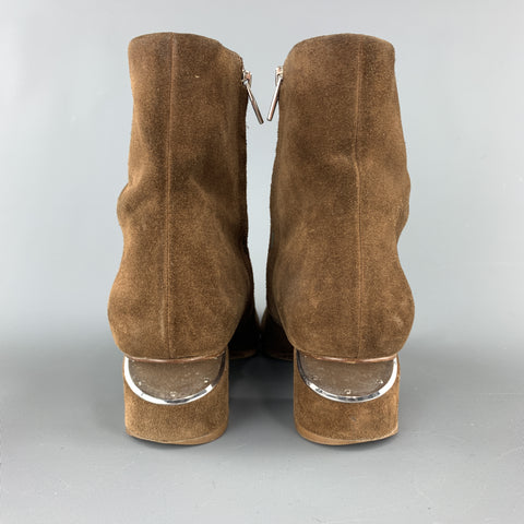 ALEXANDER WANG Size 6 Brown Suede Cutout Heel KELLY Boots