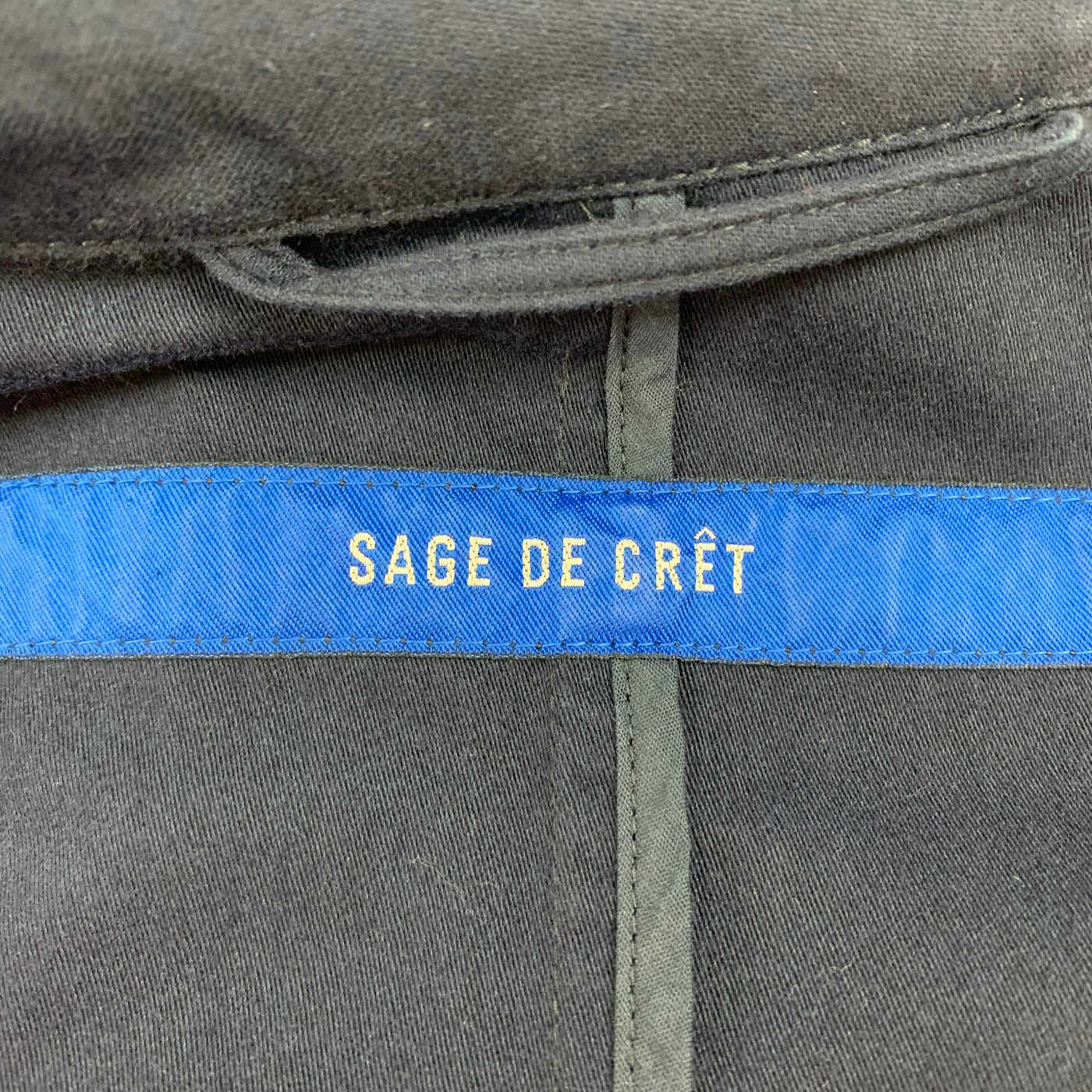 SAGE DE CRET Size L Navy Cotton / Nylon Jacket