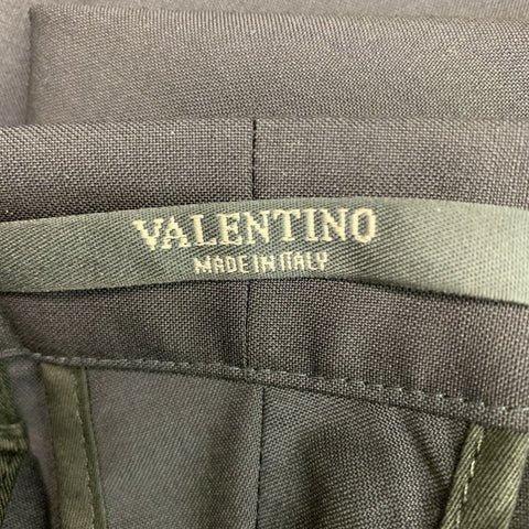 VALENTINO Size 34 Navy Solid Wool Mohair Button Fly Dress Pants