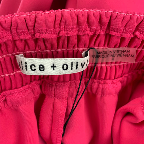 ALICE + OLIVIA Size 4 Pink Polyester Casual Pants