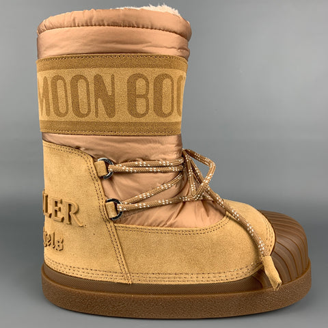 MONCLER GENIUS x PALM ANGELS Collection Size 6 Tan Suede Pull On Moon Boots