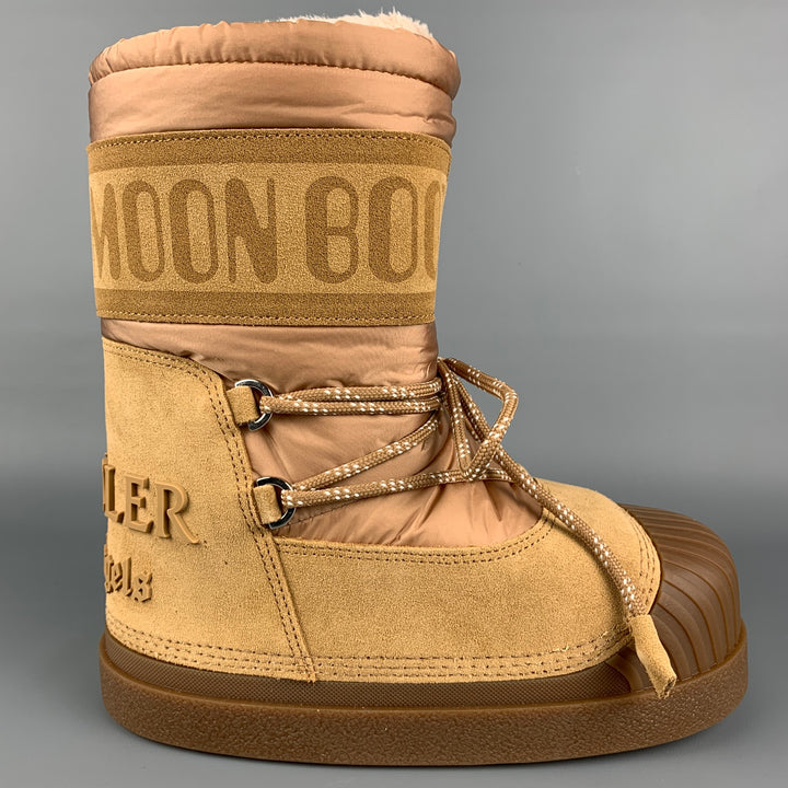 MONCLER GENIUS x PALM ANGELS Collection Size 6 Tan Suede Pull On Moon Boots