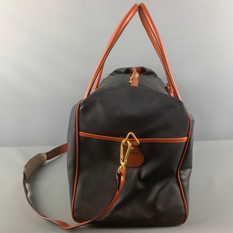 Vintage BOTTEGA VENETA Black Tan Leather Duffle Bag