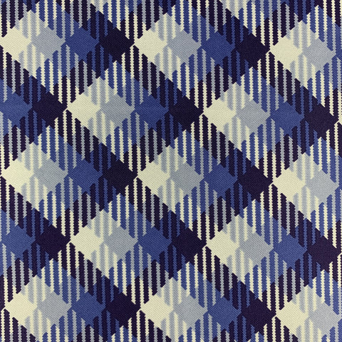 TOM FORD Light Blue & Purple Plaid Silk Pocket Square