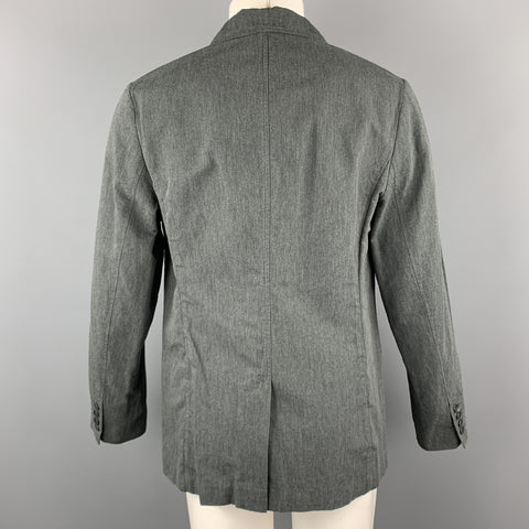KENNETH COLE M Dark Gray Cotton / Linen Notch Lapel  Sport Coat