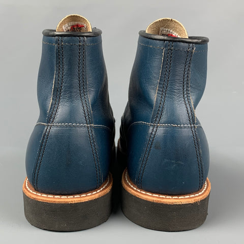 RED WING Size 9.5 Navy Leather Classic Moc Boots