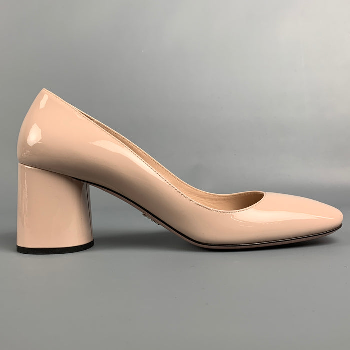 PRADA Size 8.5 Nude Patent Leather Vernice Pumps