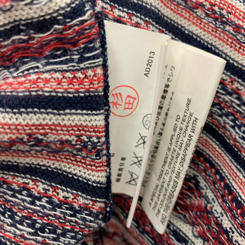 JUNYA WATANABE Size M Navy Red Cotton Hooded Sweatshirt