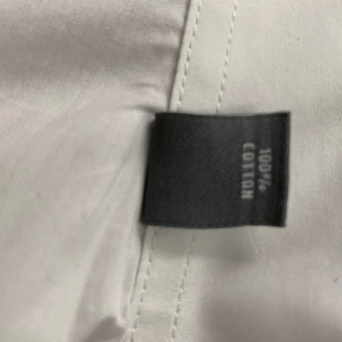 MICHAEL KORS Size L White Solid Cotton Button Up Long Sleeve Shirt