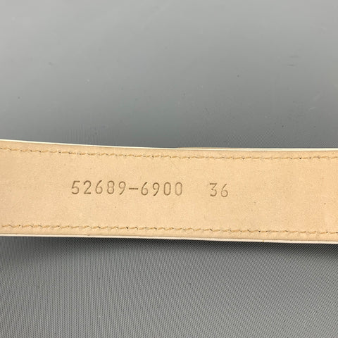 ESCADA Size 36 Black & White Stripe Ribbon Leather Belt