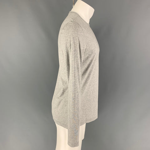 THEORY Size M Grey Heather Cotton Long Sleeve T-shirt