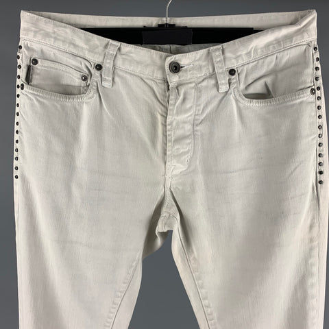 JOHN VARVATOS * U.S.A. Size 31 Light Blue Studded Cotton Elastane Jeans