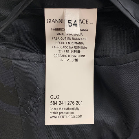 VERSACE COLLECTION Size 44 Black Navy Floral Acetate Wool Sport Coat
