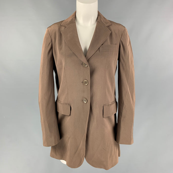 MOSCHINO Size 6 Taupe Acetate Blend Solid Jacket