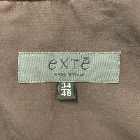 EXTE Size L Brown Stretch Long Sleeve Shirt