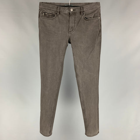 JOHN VARVATOS Size 31 Dark Gray Cotton Slim Jeans