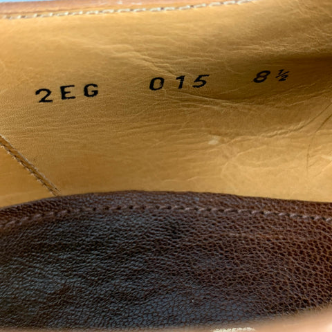 PRADA Size 9.5 Brown Perforated Leather Wingtip Lace Up Shoes