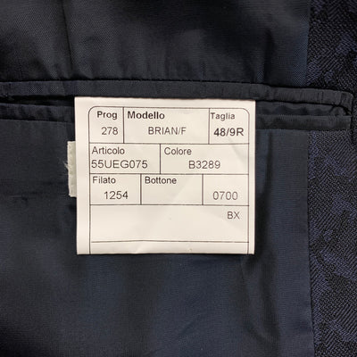 TAGLIATORE Size 38 Navy Jacquard Wool Buttoned Vest