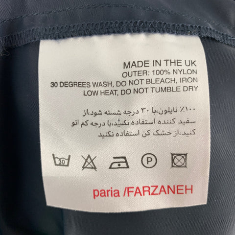 PARIA FARZANEH Talla de pecho M Talla M Chaqueta con cremallera de 1/4 de nailon color canela azul marino