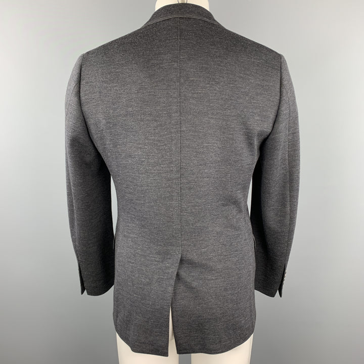 SALVATORE FERRAGAMO Size 36 Charcoal  Wool Blend Notch Lapel Pockets Sport Coat Jacket