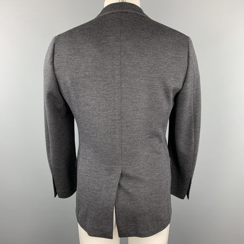 SALVATORE FERRAGAMO Taille 36 Charcoal Wool Blend Notch revers Poches Sport Coat Jacket