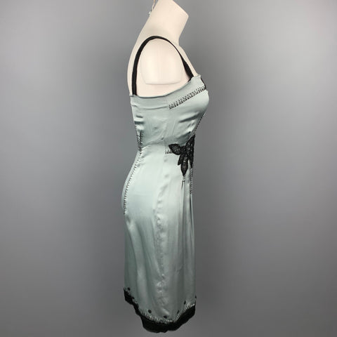 ALBERTA FERRETTI Taille 2 Robe droite en soie embellie en écume de mer