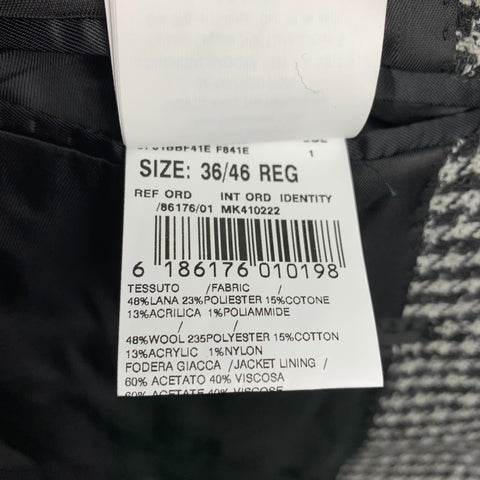 MICHAEL KORS Talla 36 Abrigo deportivo de mezcla de lana de pata de gallo negro y gris