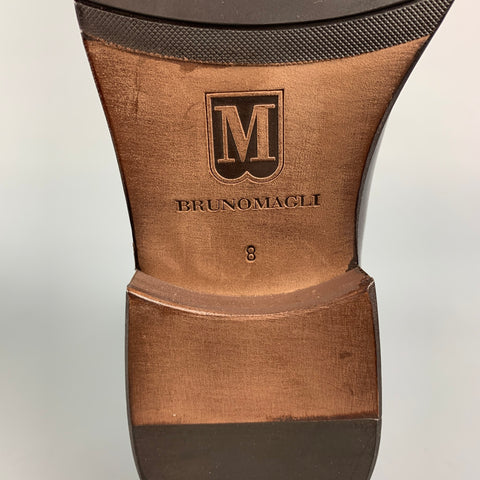 BRUNO MAGLI Size 8 Dark Brown Leather Chelsea Boots