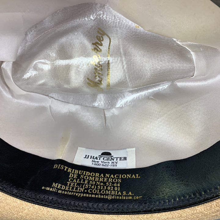 MONTERREY Size 55 Beige Straw Woven Fedora Panama Hat