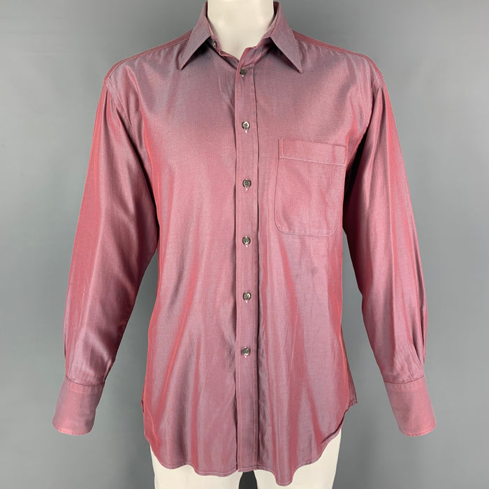 GUCCI by TOM FORD Size L Red Blue Zig Zag Cotton Long Sleeve Shirt
