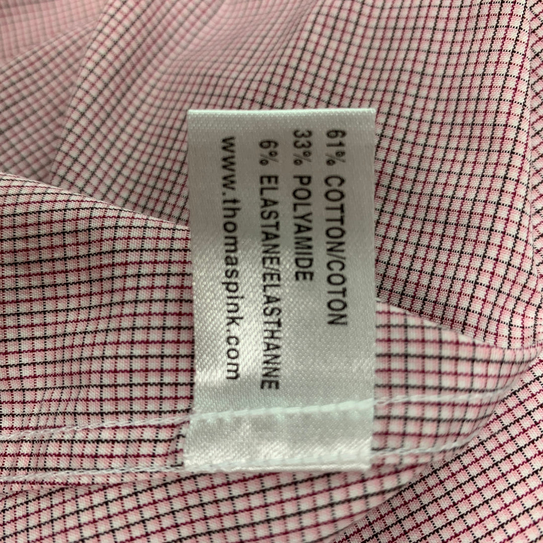 Chemise Thomas Pink - Coton Rayé Rose Et Blanc, Taille M, Manches Longues, état Comme Neuf Sans étiquettes
