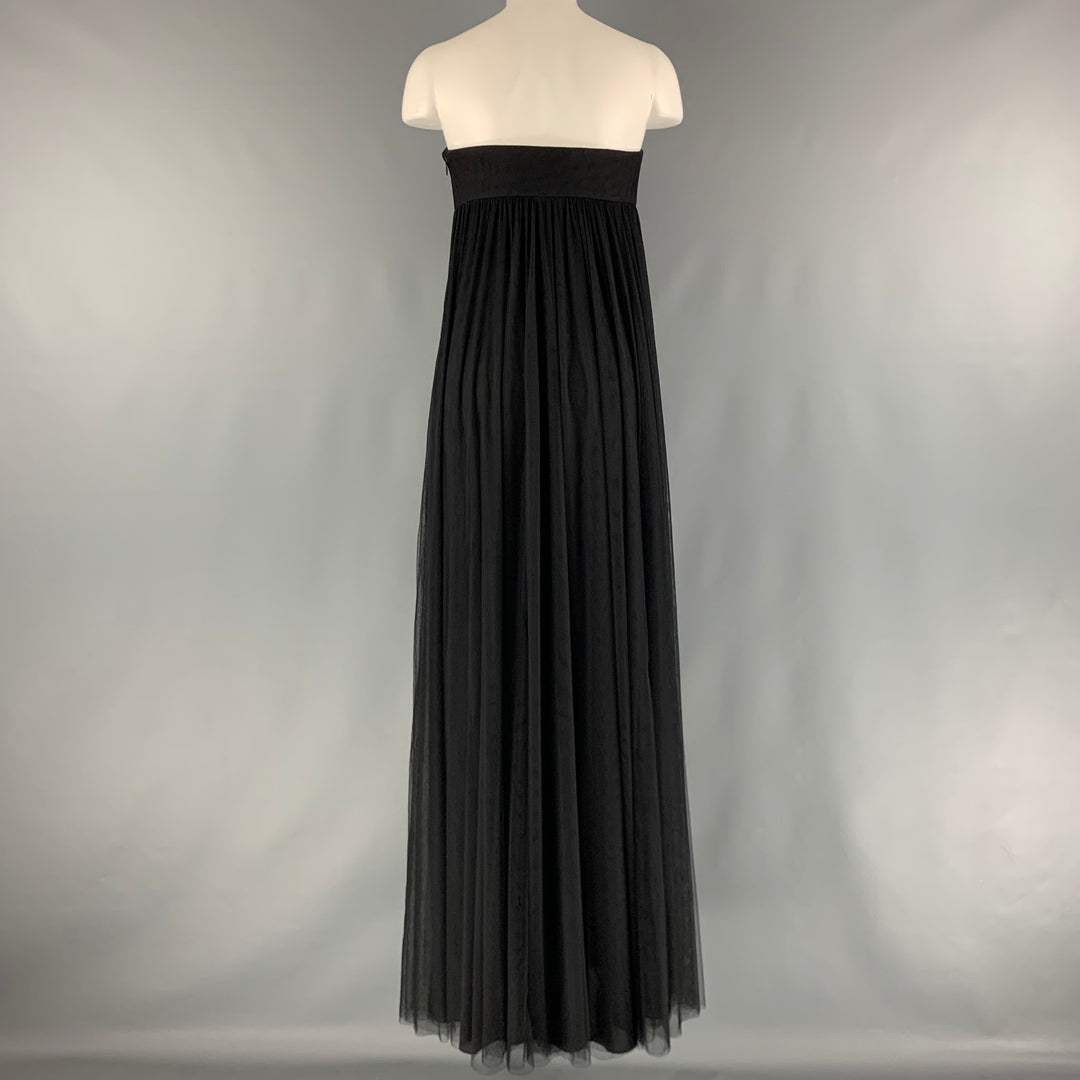 VERA WANG Size 6 Black Polyester See Through Strapless Dress