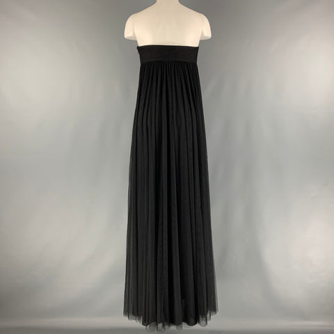 VERA WANG Size 6 Black Polyester See Through Strapless Dress
