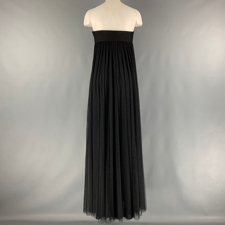 VERA WANG Size 6 Black Polyester See Through Strapless Dress