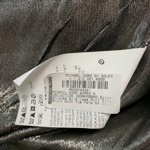 MICHAEL KORS COLLECTION Taille 2 Blouse métallisée en polyester et soie argentée