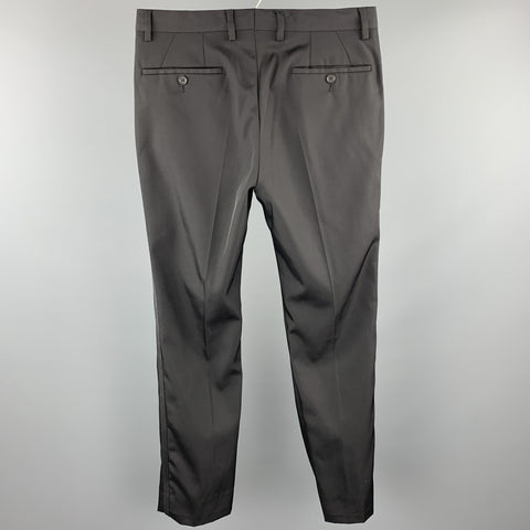 CALVIN KLEIN COLLECTION Size 32 Black Wool Tuxedo Dress Pants