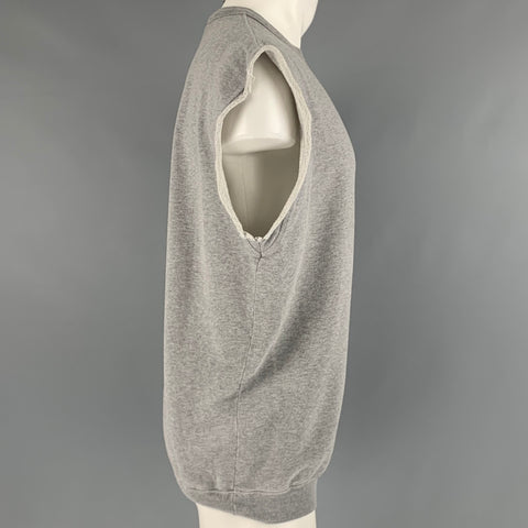 DRIES VAN NOTEN Size S Grey Cotton Sleeveless Sweatshirt