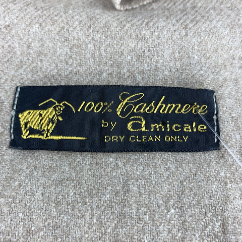 AMICALE Tan Cashmere Fringe Scarf