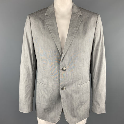 THEORY Size 44  Gray Heather Cotton Blend Notch Lapel Sport Coat Jacket