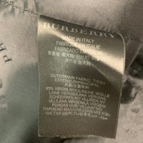 BURBERRY PRORSUM FW14 Size 46 Burgundy Grey Floral Wool Coat